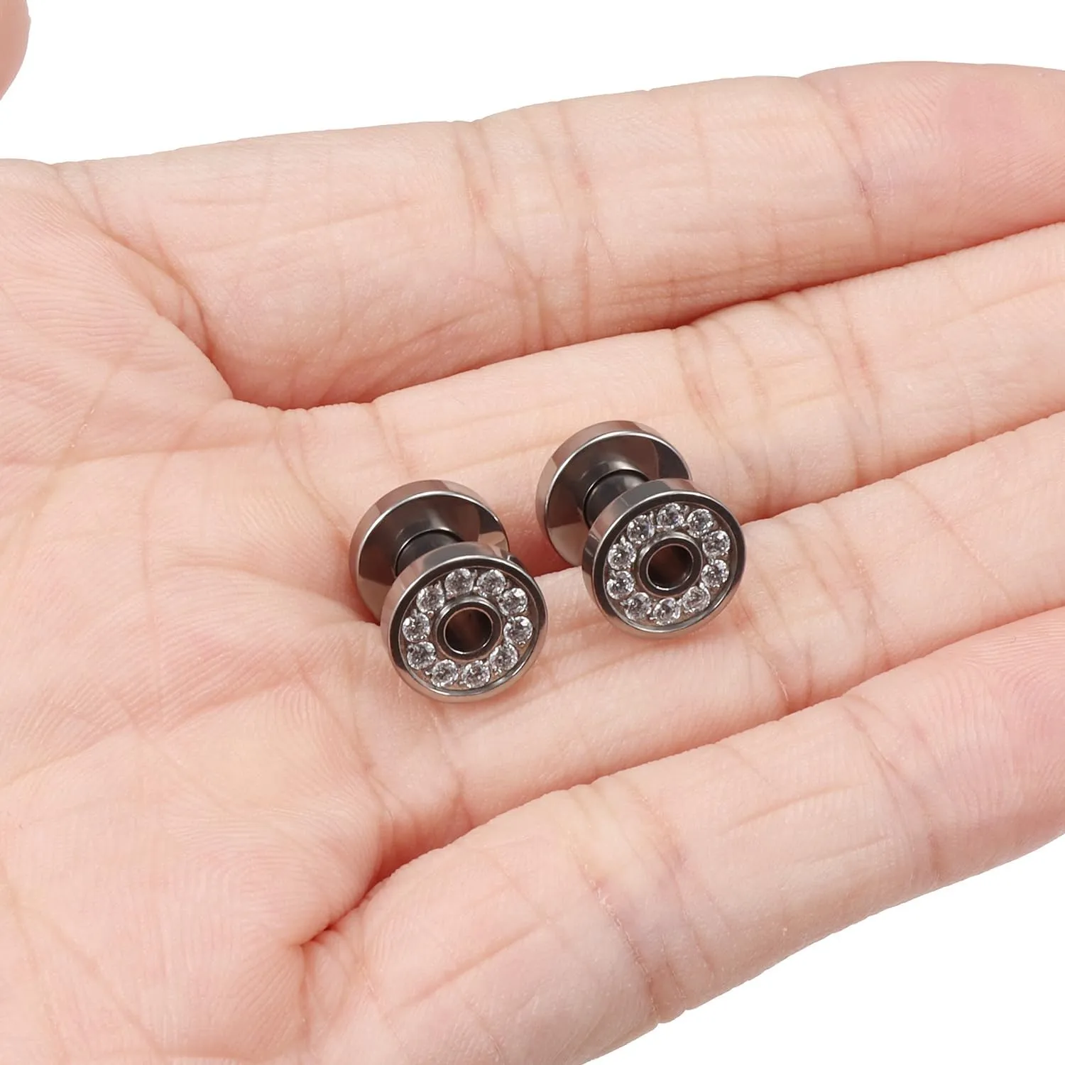 10G 8G 6G 4G 2G 0G 00G F136 Titanium Ear Gauges Screw Fit Flesh Tunnels Plugs Earrings Hypoallergenic Implant Medical Grade Surgical Steel Earring Plugs Piercing Jewelry for Women Men