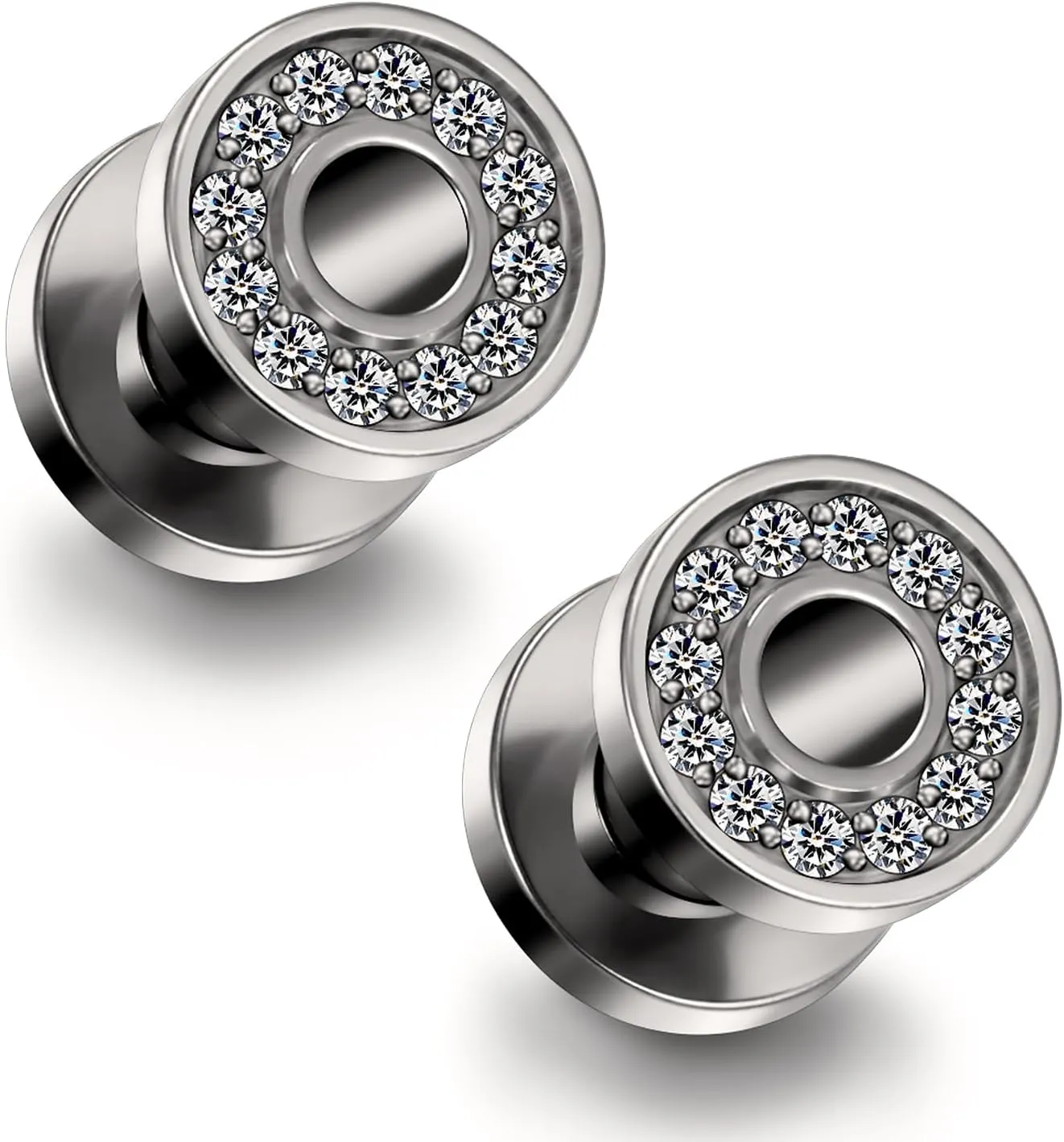 10G 8G 6G 4G 2G 0G 00G F136 Titanium Ear Gauges Screw Fit Flesh Tunnels Plugs Earrings Hypoallergenic Implant Medical Grade Surgical Steel Earring Plugs Piercing Jewelry for Women Men