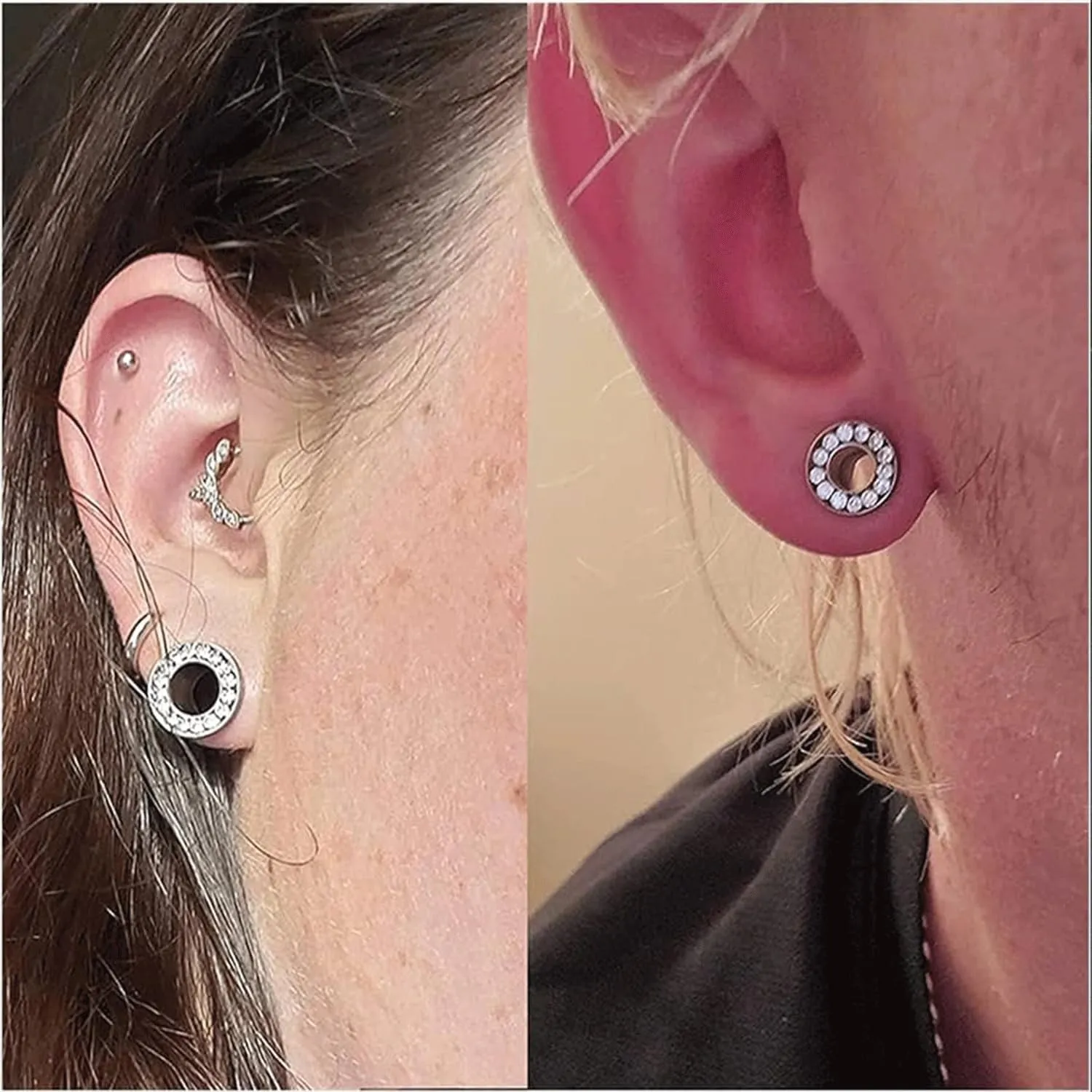 10G 8G 6G 4G 2G 0G 00G F136 Titanium Ear Gauges Screw Fit Flesh Tunnels Plugs Earrings Hypoallergenic Implant Medical Grade Surgical Steel Earring Plugs Piercing Jewelry for Women Men