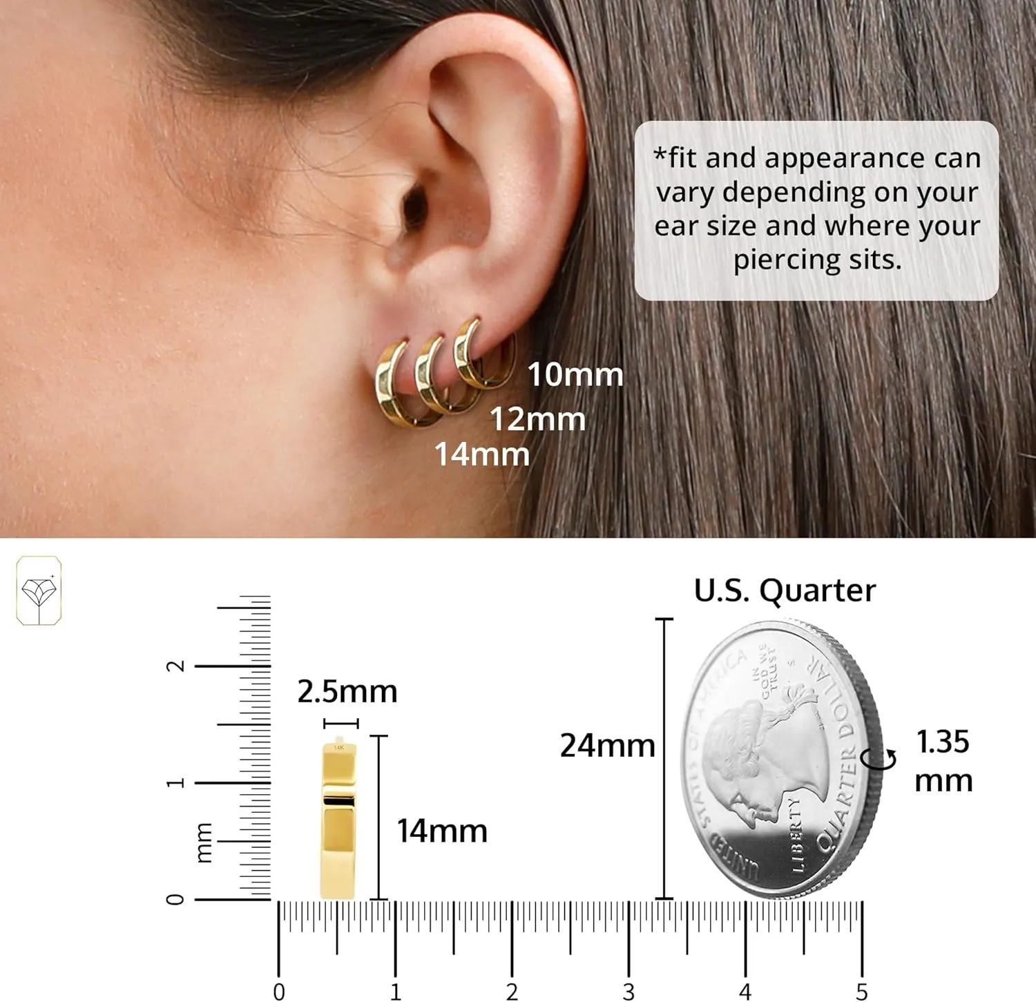 14K Solid Yellow Gold Huggie Earrings for Women | Domed or Flat Style Huggie Hoop Earrings for Women | Small Gold Huggies Hoops by MAX   STONE