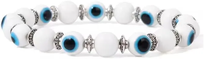 1PCS Bracelet 8mm Beaded Bracelets For Women Men Blue Eye Aesthetic Handmade Bangle Friendship