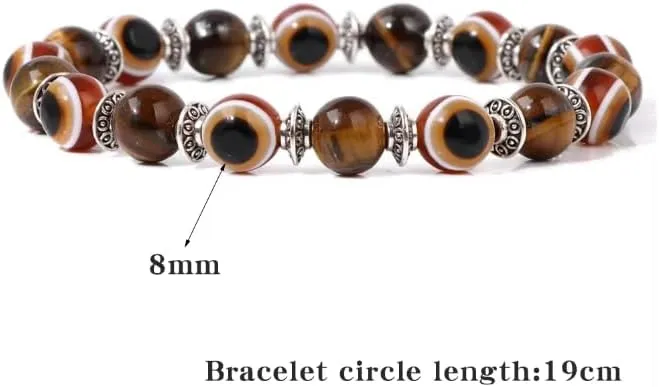 1PCS Bracelet 8mm Beaded Bracelets For Women Men Blue Eye Aesthetic Handmade Bangle Friendship
