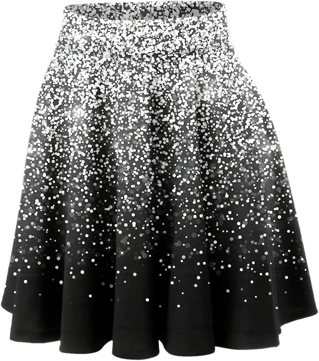 2023 Skirt Women's Fashion Short Skirt Womens A Line Midi Skirt High Elastic Waist Sequin Skirts Pleated Ruffle