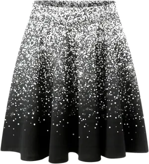 2023 Skirt Women's Fashion Short Skirt Womens A Line Midi Skirt High Elastic Waist Sequin Skirts Pleated Ruffle
