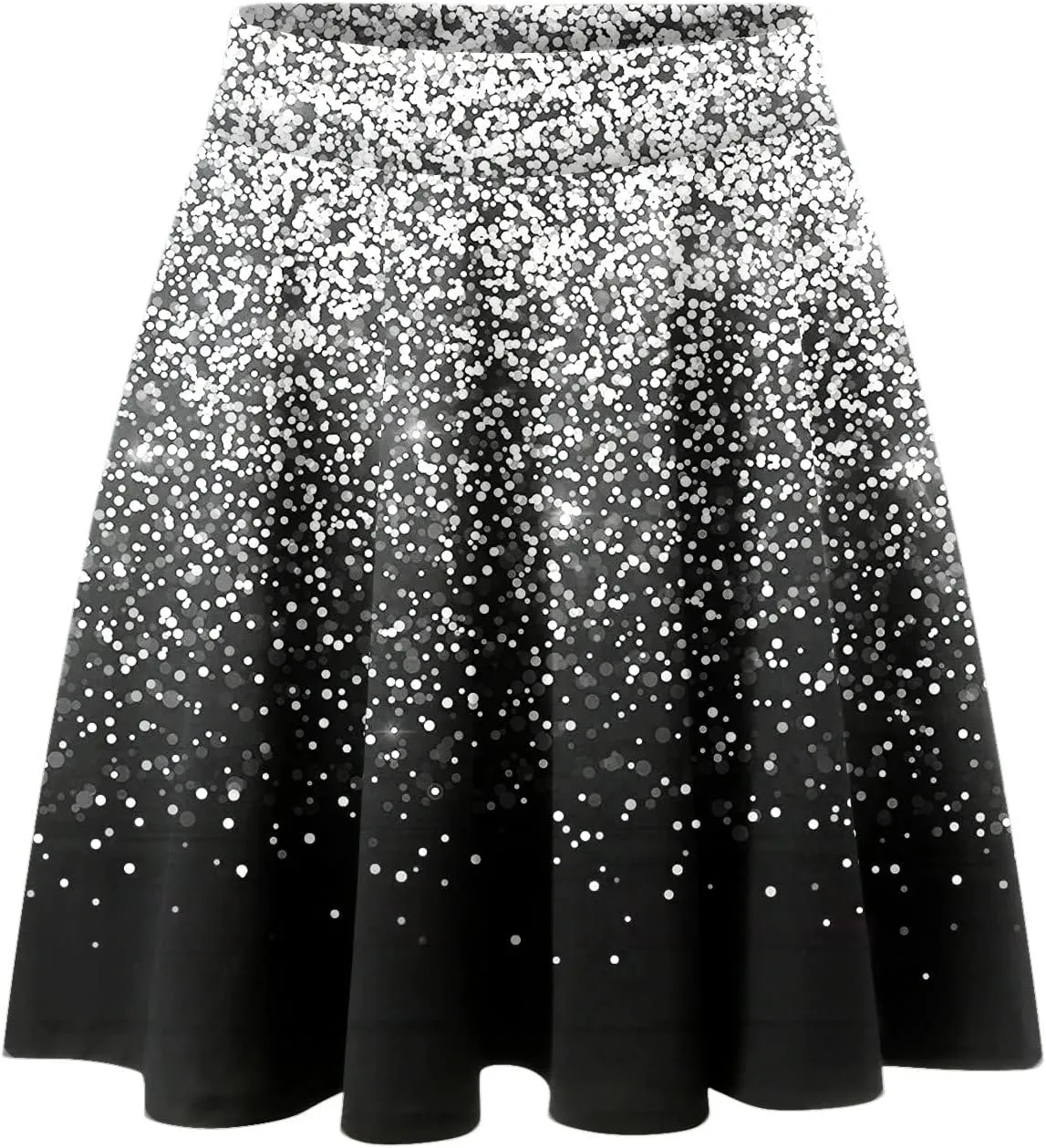2023 Skirt Women's Fashion Short Skirt Womens A Line Midi Skirt High Elastic Waist Sequin Skirts Pleated Ruffle