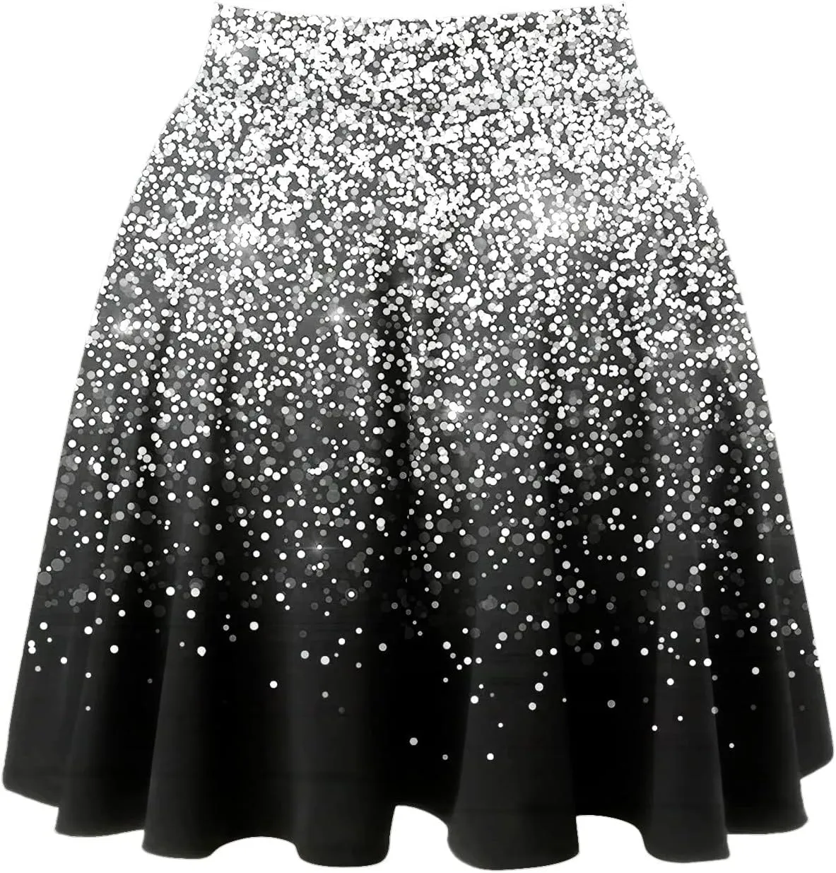 2023 Skirt Women's Fashion Short Skirt Womens A Line Midi Skirt High Elastic Waist Sequin Skirts Pleated Ruffle