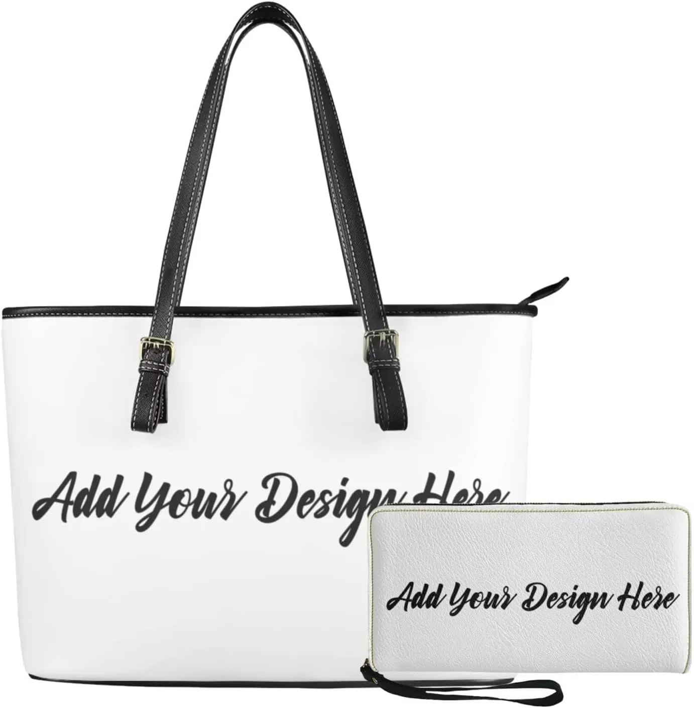 2Pcs Saddle Bags Set Large Capacity Satchel Bags Shoulder Bag for Women with Shoulder Strap Wallet Purse for Women