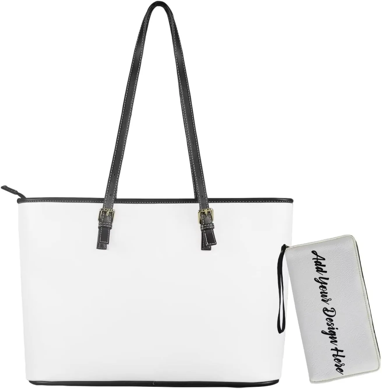 2Pcs Saddle Bags Set Large Capacity Satchel Bags Shoulder Bag for Women with Shoulder Strap Wallet Purse for Women