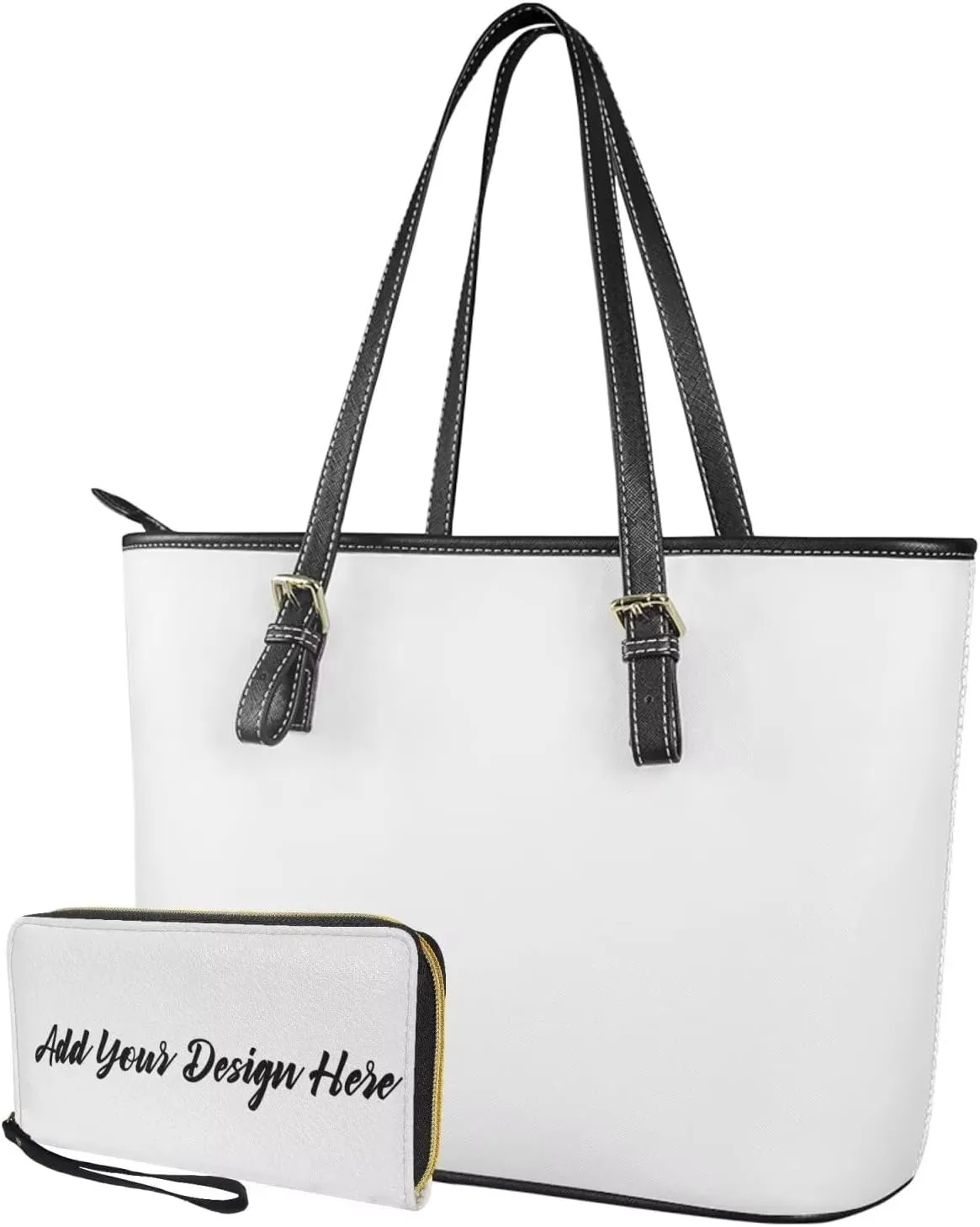 2Pcs Saddle Bags Set Large Capacity Satchel Bags Shoulder Bag for Women with Shoulder Strap Wallet Purse for Women