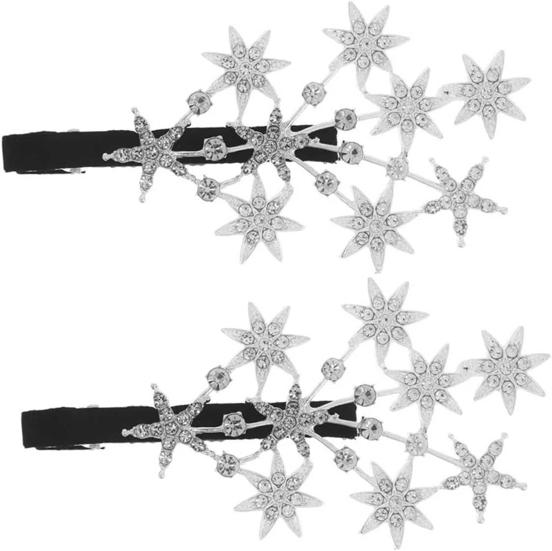 2pcs Sparkly Star Barrettes for Women Rhinestone Decorative Hair Pins Elegant Hair Accessories for Everyday Styling Updos Reliable User Friendly Design