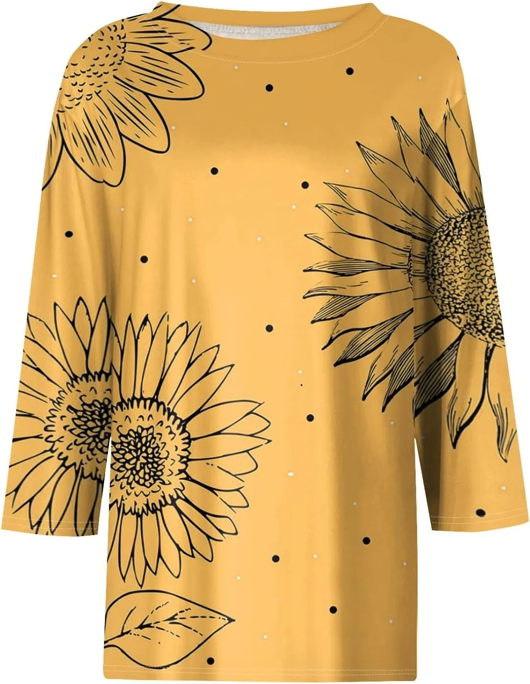 3/4 Length Sleeve Womens Tops 2025 Summer Crew Neck Shirts Three Quarter Sleeve Petite Tshirts
