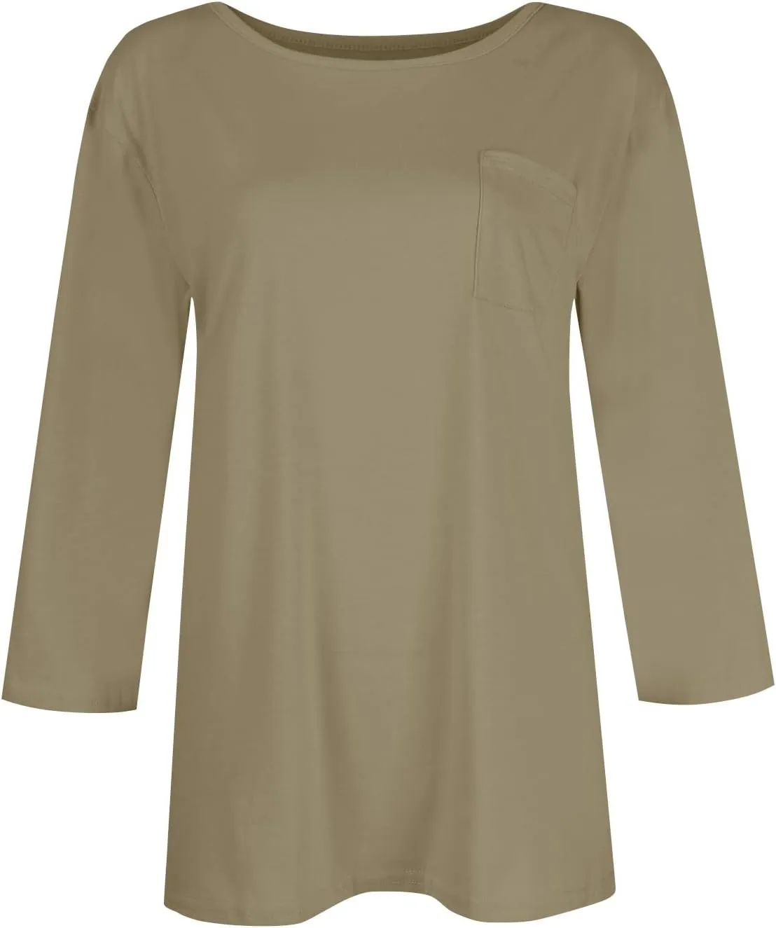 3/4 Length Sleeve Womens Tops Casual Loose Fit Crewneck T Shirts Cute Solid Summer Tops 2024