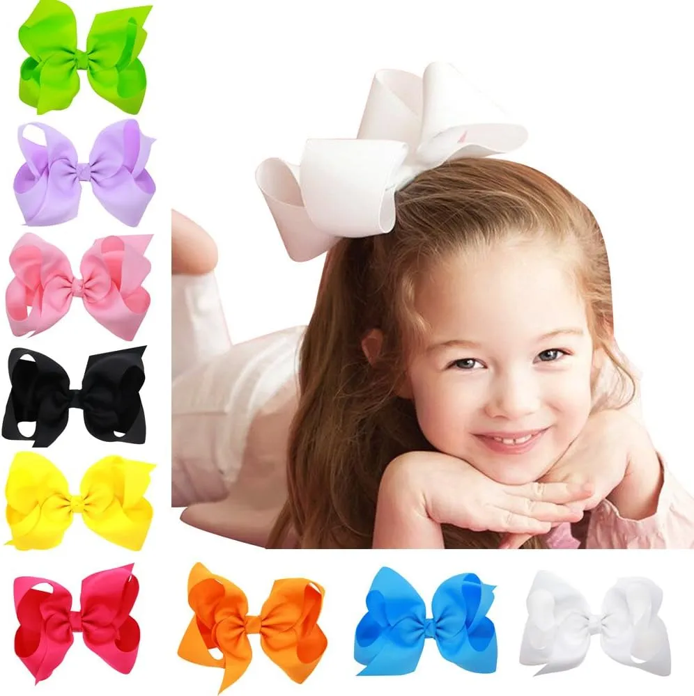 6" Hair Bows Tiny Boutique Alligator Hairpins Gifts Accessories