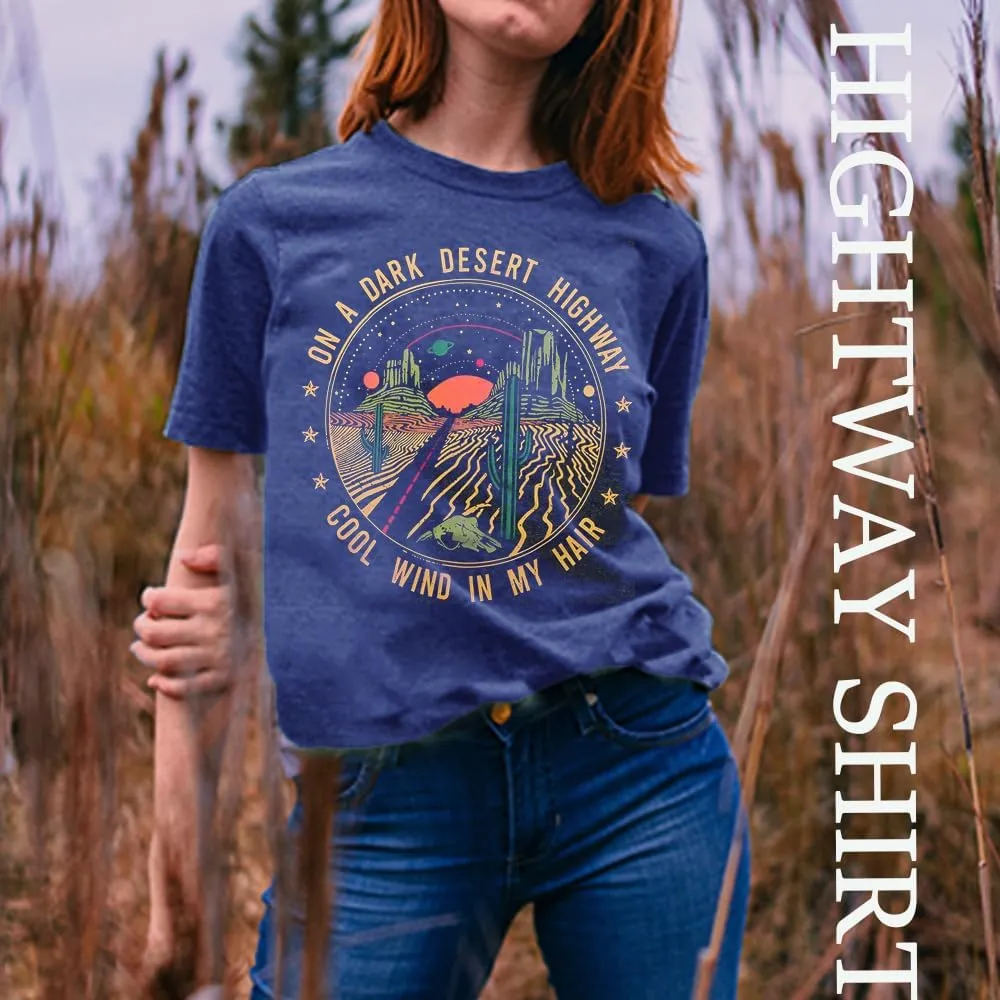 Adventure Shirts Sunrise Camping Hiking Activewear Road Trip Nature Cactus Workout Tee Top