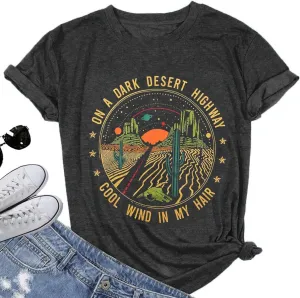 Adventure Shirts Sunrise Camping Hiking Activewear Road Trip Nature Cactus Workout Tee Top