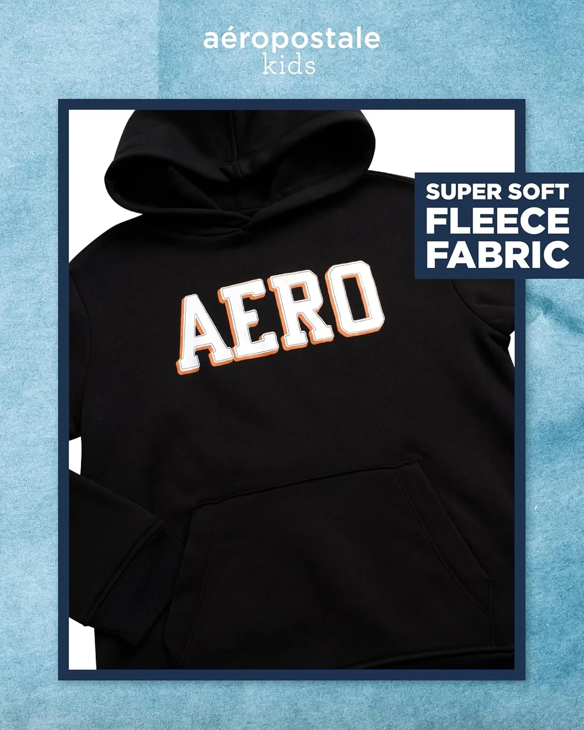 AEROPOSTALE Boys Active Pants Set - 3 Piece Fleece Hoodie, Cotton T-Shirt, Jogger Sweatpants - Boys Activewear Jogset (4-12)
