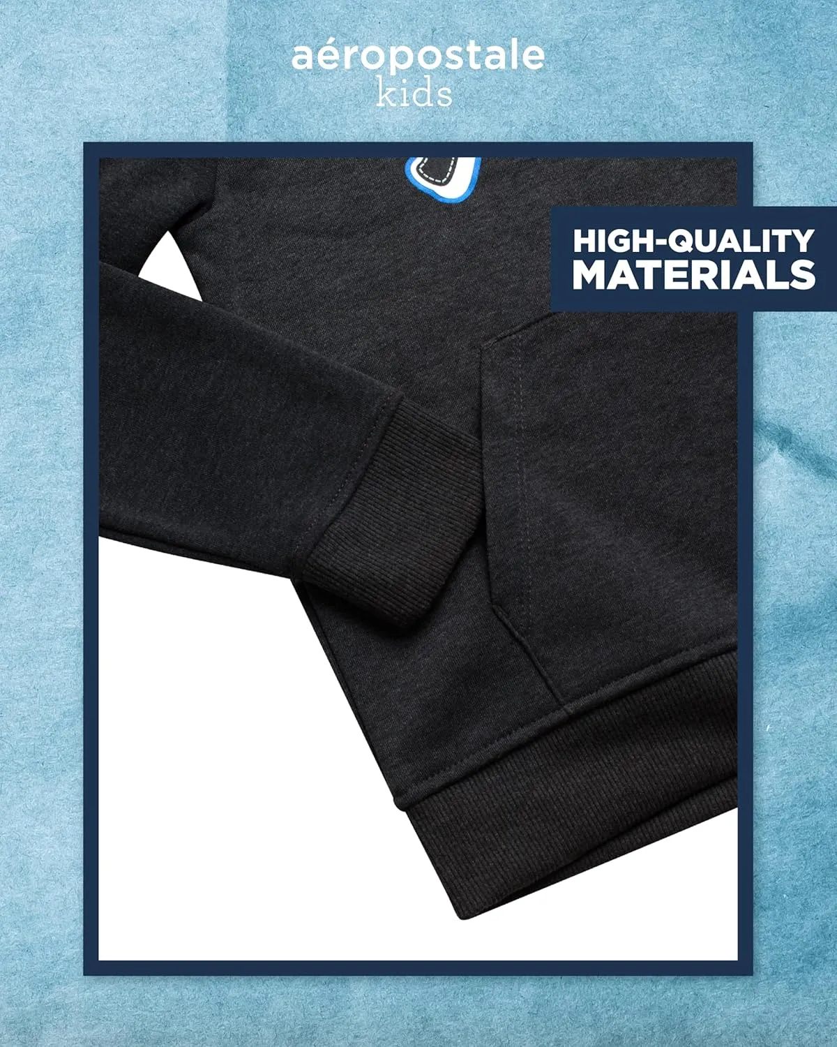 AEROPOSTALE Boys Active Pants Set - 3 Piece Fleece Hoodie, Cotton T-Shirt, Jogger Sweatpants - Boys Activewear Jogset (4-12)