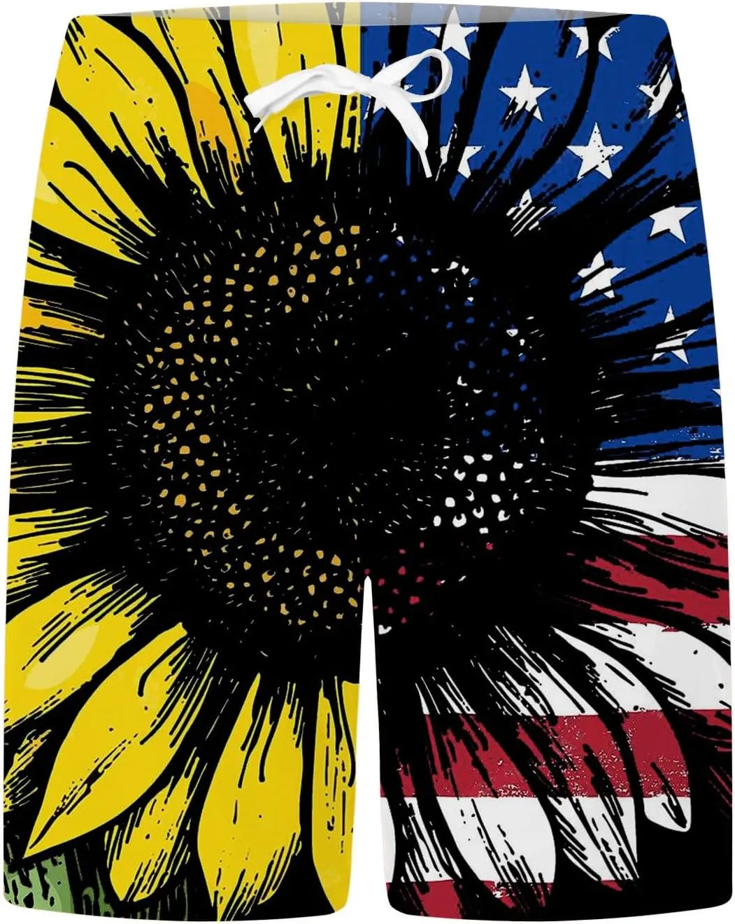 aihihe USA Flag Print Board Shorts for Men 4th of July Summer Beach Shorts Drawstring Loose Fit Lightweight Vacation Shorts