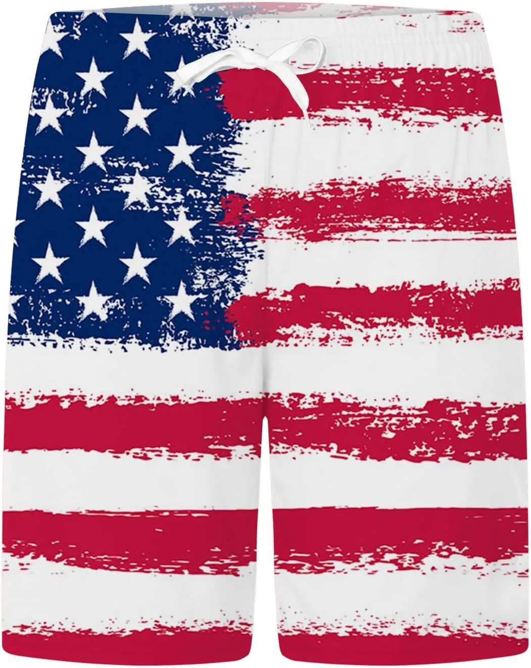 aihihe USA Flag Print Board Shorts for Men 4th of July Summer Beach Shorts Drawstring Loose Fit Lightweight Vacation Shorts
