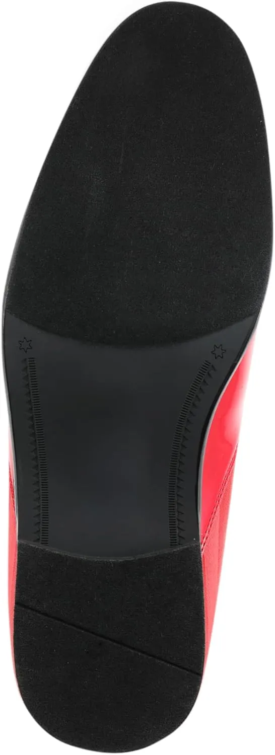 Amali Fay Velvet Men??s Slip-On Shoes with Gold Chain Ornament Dress Shoes for Men Velvet Formal Loafers for Men The Original Smoking Men Tuxedo Dress Shoes