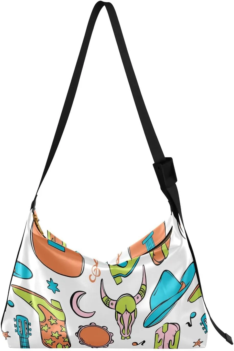 American Cowboy Western Hobo Crossbody Bags for Women Leather Large Shoulder Bag Cross Body Country Fest Trendy Womens Tote Bags Handbag for Travel Shopping