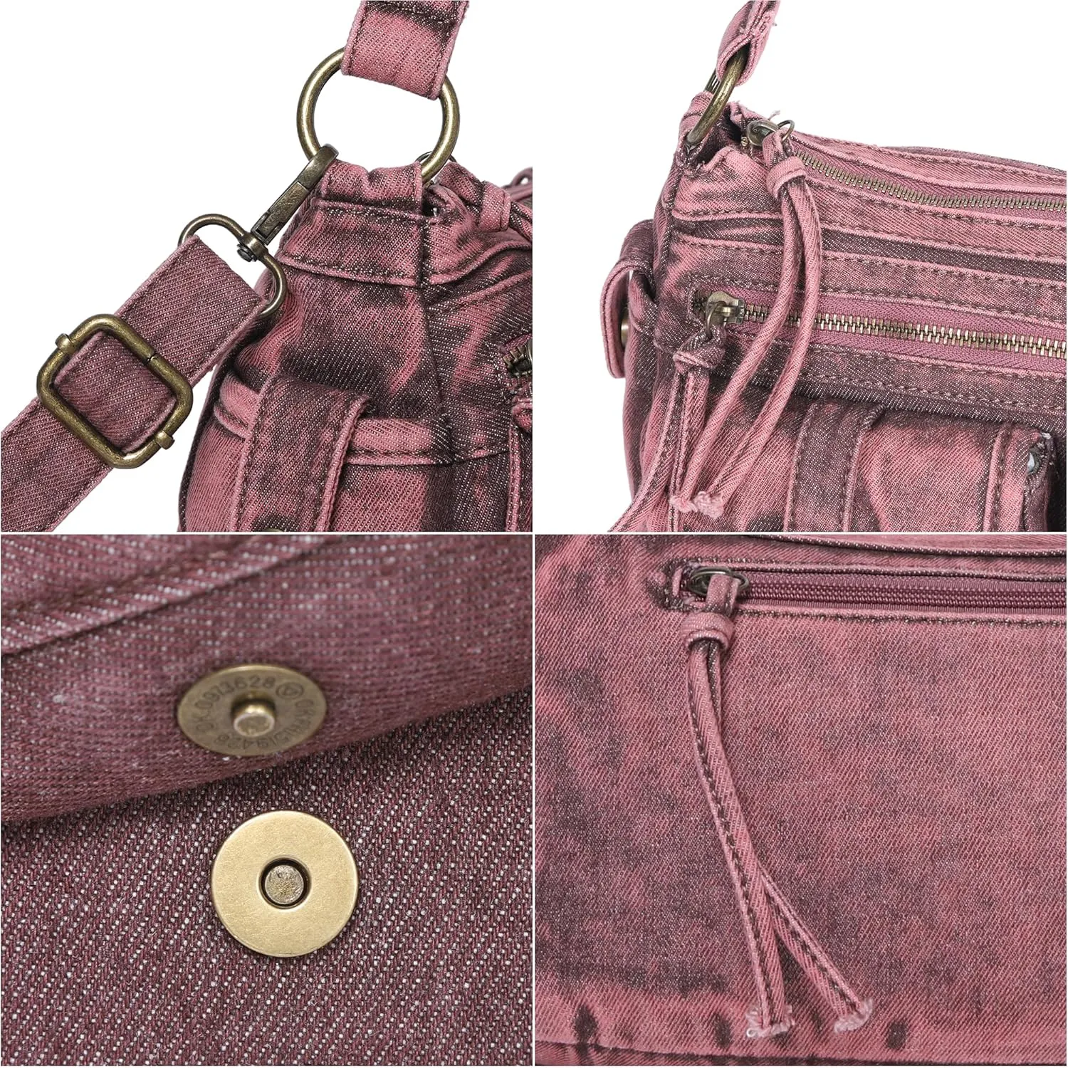 Angel Kiss Hobo Purses for Women Crossbody Shoulder Bag Ladies Multi Pocket Handbags with Adjustable Shoulder Strap
