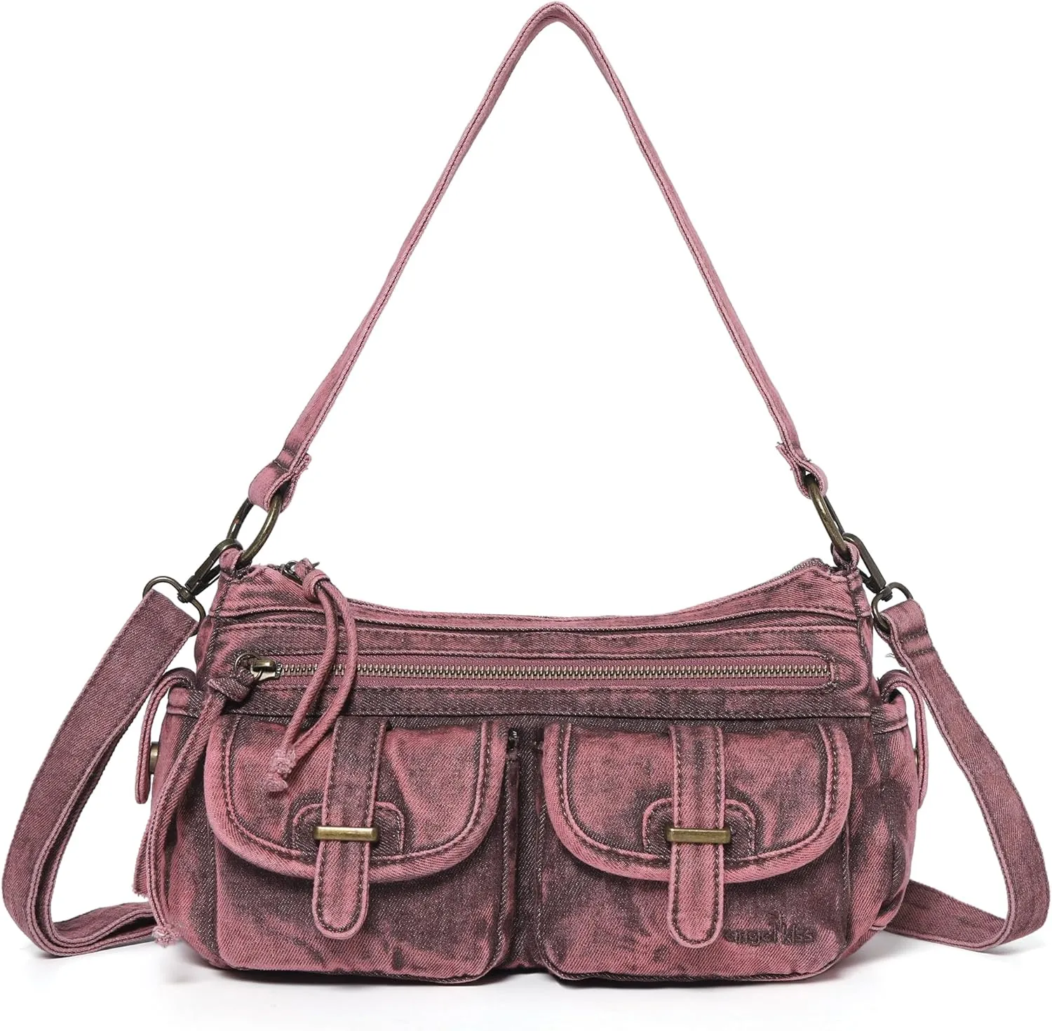 Angel Kiss Hobo Purses for Women Crossbody Shoulder Bag Ladies Multi Pocket Handbags with Adjustable Shoulder Strap