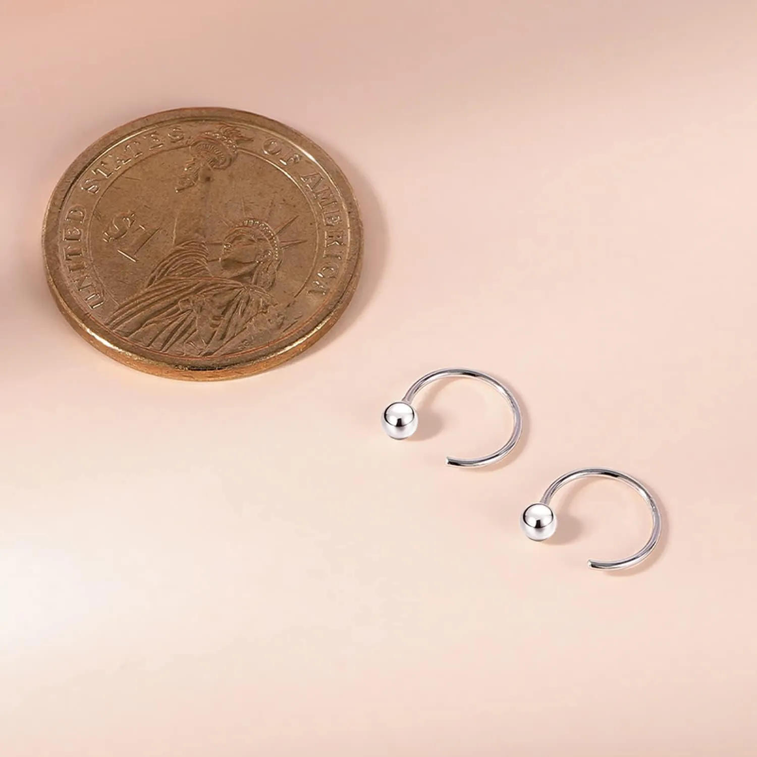 AoedeJ Half Hoop Earrings 925 Sterling Silver Tiny Huggie Hoop Small Comfy Half Hoop C Hoop Earrings for Women