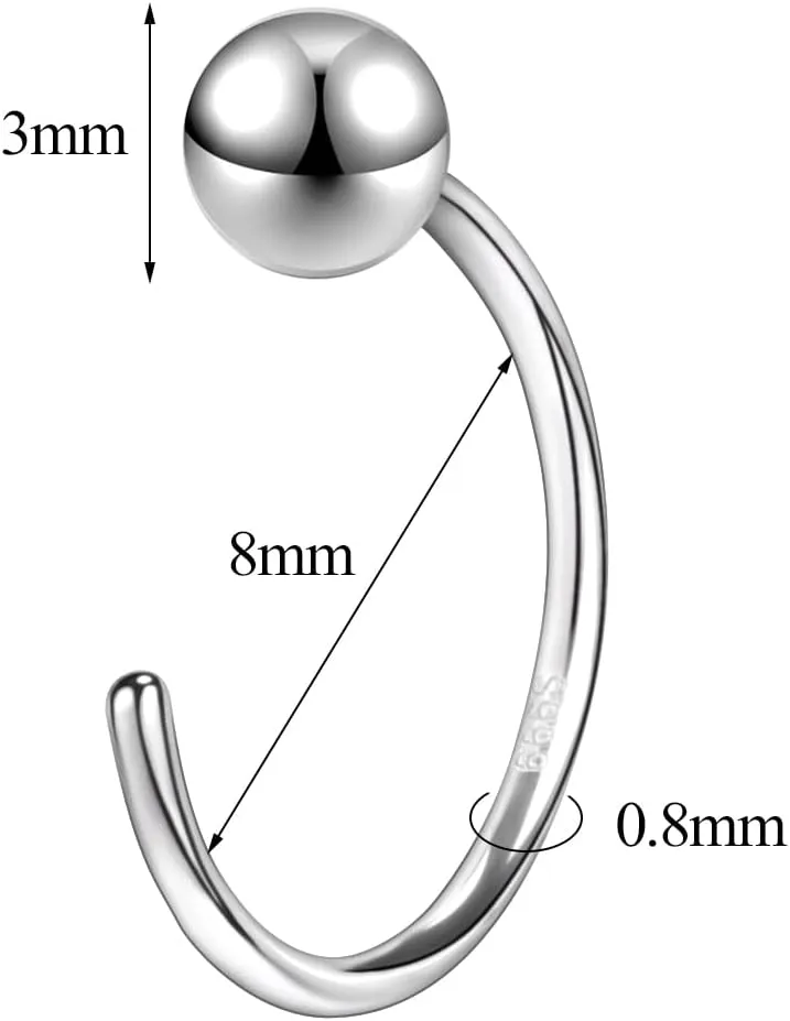 AoedeJ Half Hoop Earrings 925 Sterling Silver Tiny Huggie Hoop Small Comfy Half Hoop C Hoop Earrings for Women