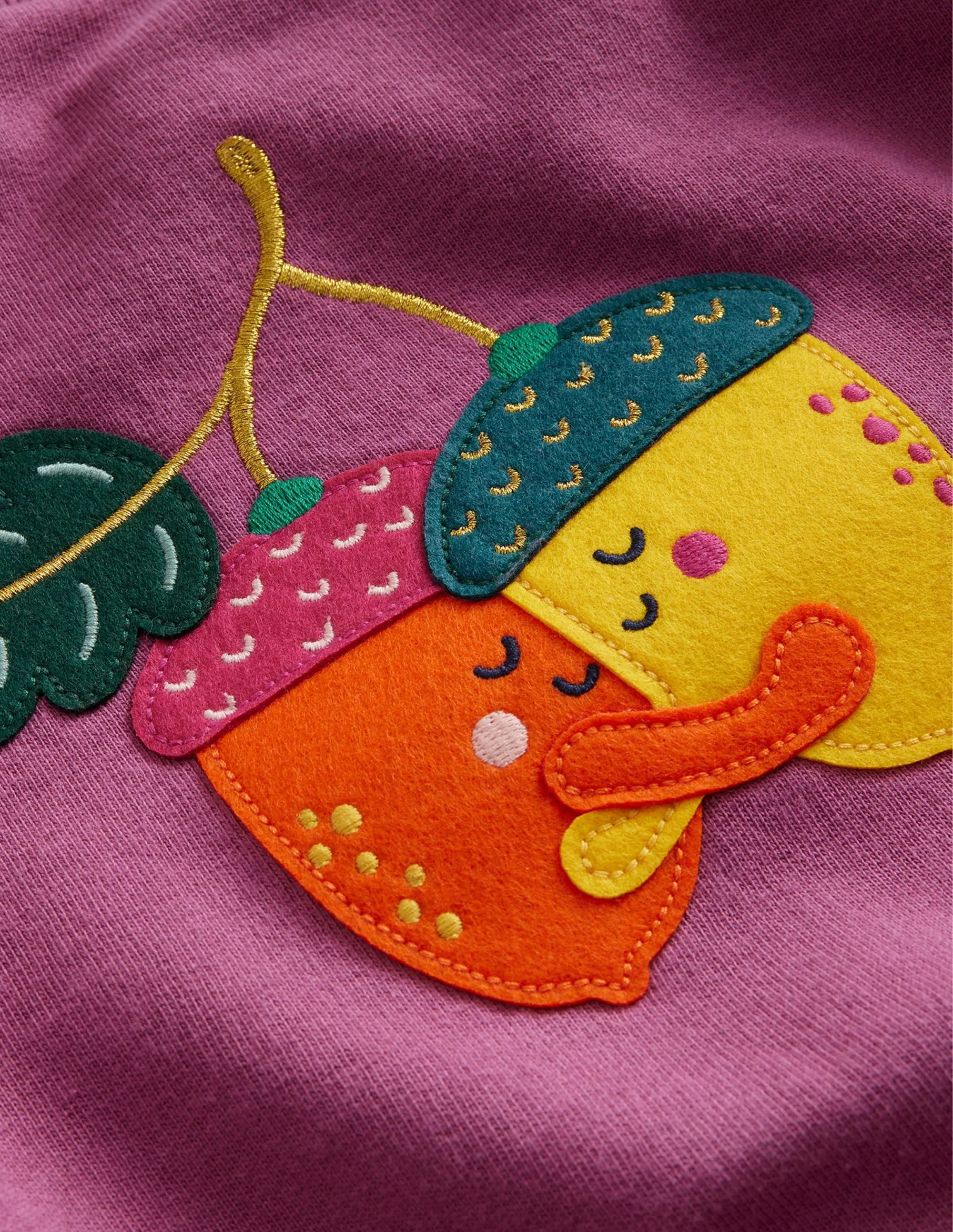 Applique Sweatshirt-Teacup Pink Acorn