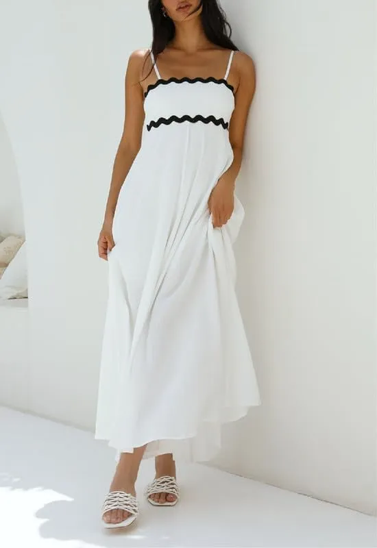 Argeousgor Women Summer Spaghetti Straps Dresses Sleeveless Backless Flowy Sundress Beach Vacation Midi Dress