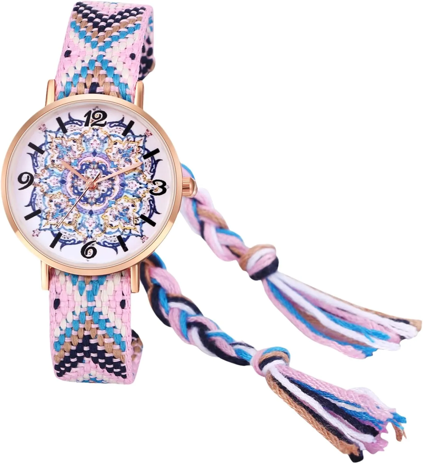 Avaner Women's Woven Strap Watches: Boho Floral Multicolored Bracelet Quartz Wrist Watches for Women Ladies