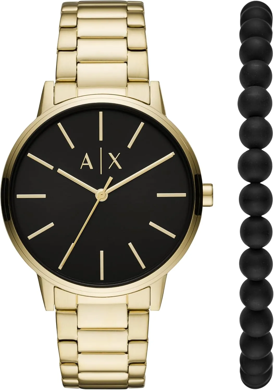 AX ARMANI EXCHANGE Men's Gold-Tone Stainless Steel Watch & Bracelet Gift Set (Model: AX7119)