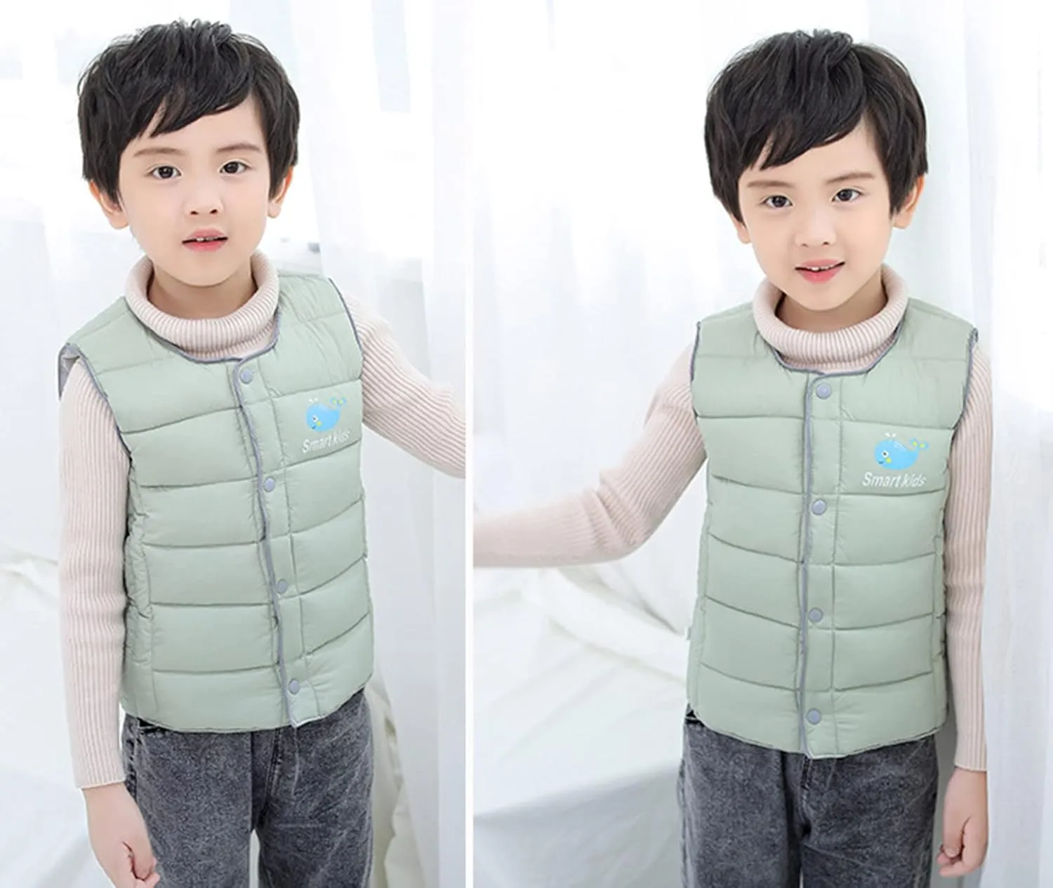 Baby Warm Jacket Cotton Vest, Unisex Infant Toddler Padded Waistcoat Toddler Puffer Vest Baby