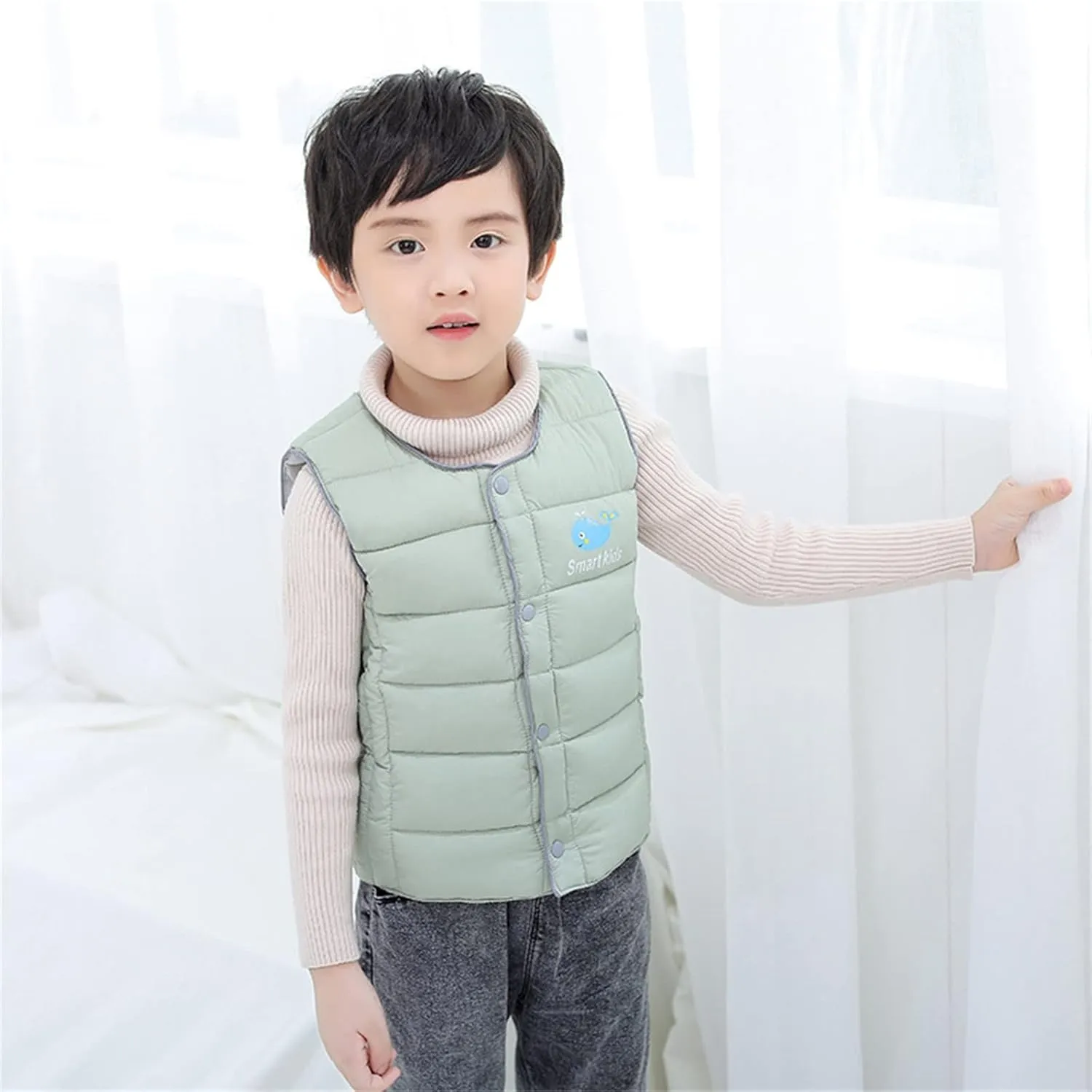 Baby Warm Jacket Cotton Vest, Unisex Infant Toddler Padded Waistcoat Toddler Puffer Vest Baby