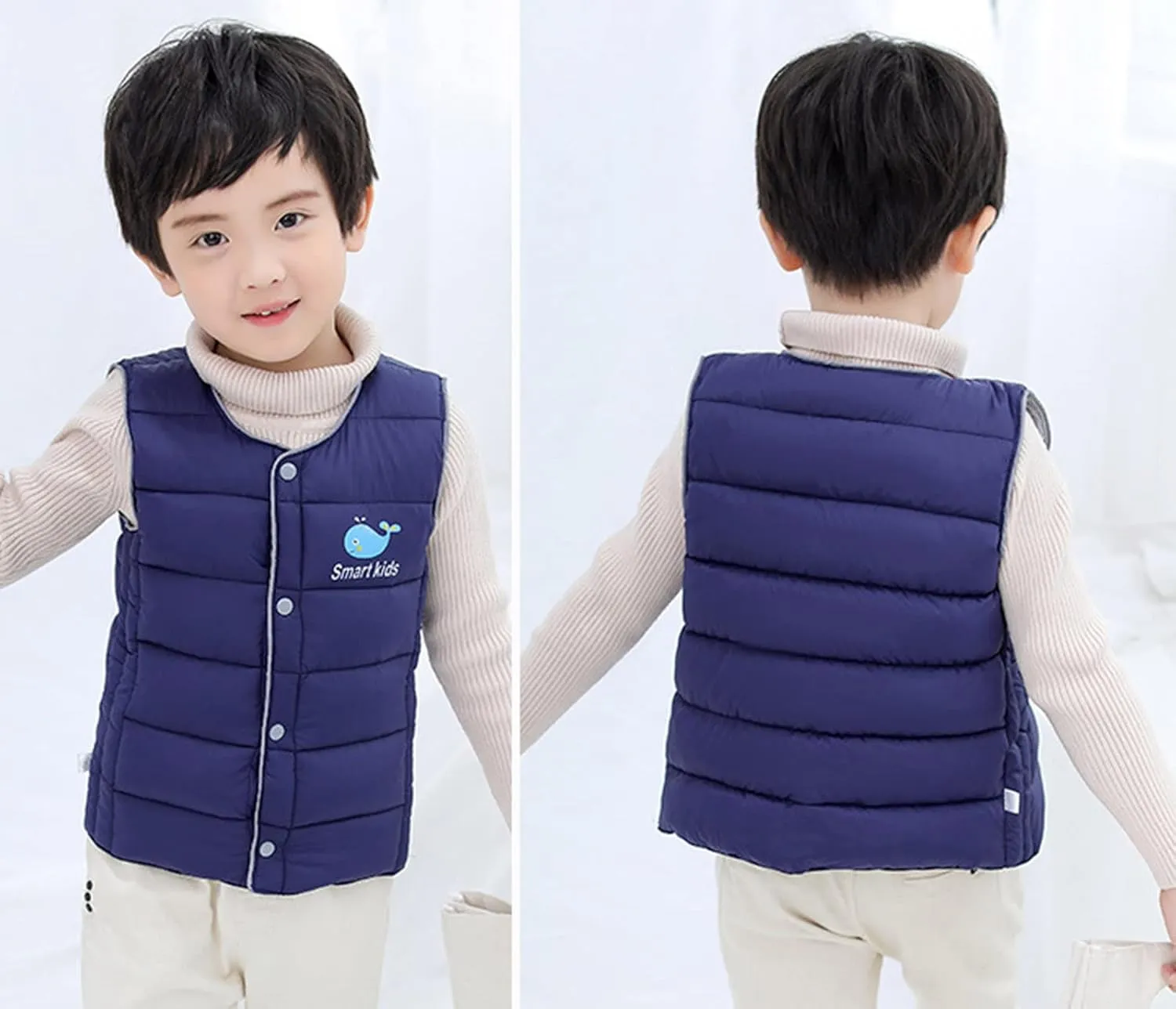 Baby Warm Jacket Cotton Vest, Unisex Infant Toddler Padded Waistcoat Toddler Puffer Vest Baby