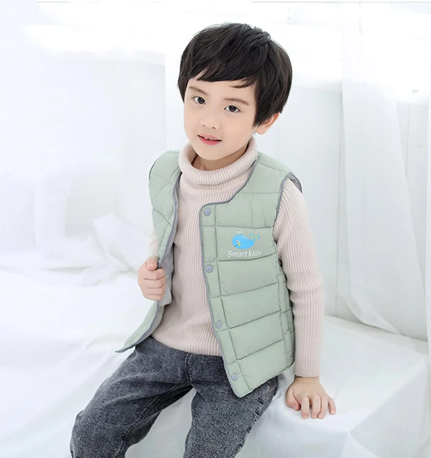 Baby Warm Jacket Cotton Vest, Unisex Infant Toddler Padded Waistcoat Toddler Puffer Vest Baby