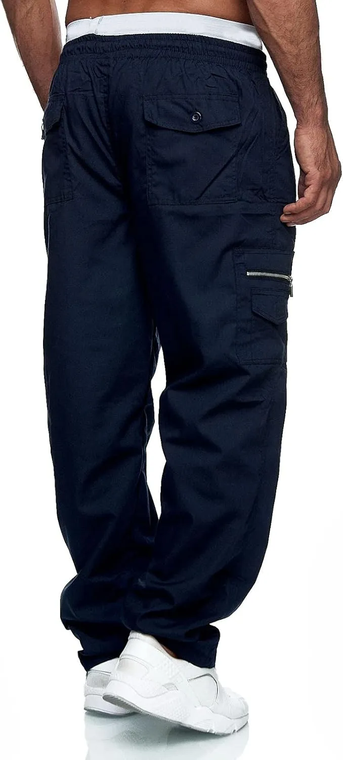 Big and Tall Cargo Pants for Men Sweatpants for Men Pant with Pockets Men's Heavyweight Fleece Cargo Sweatpants Men's