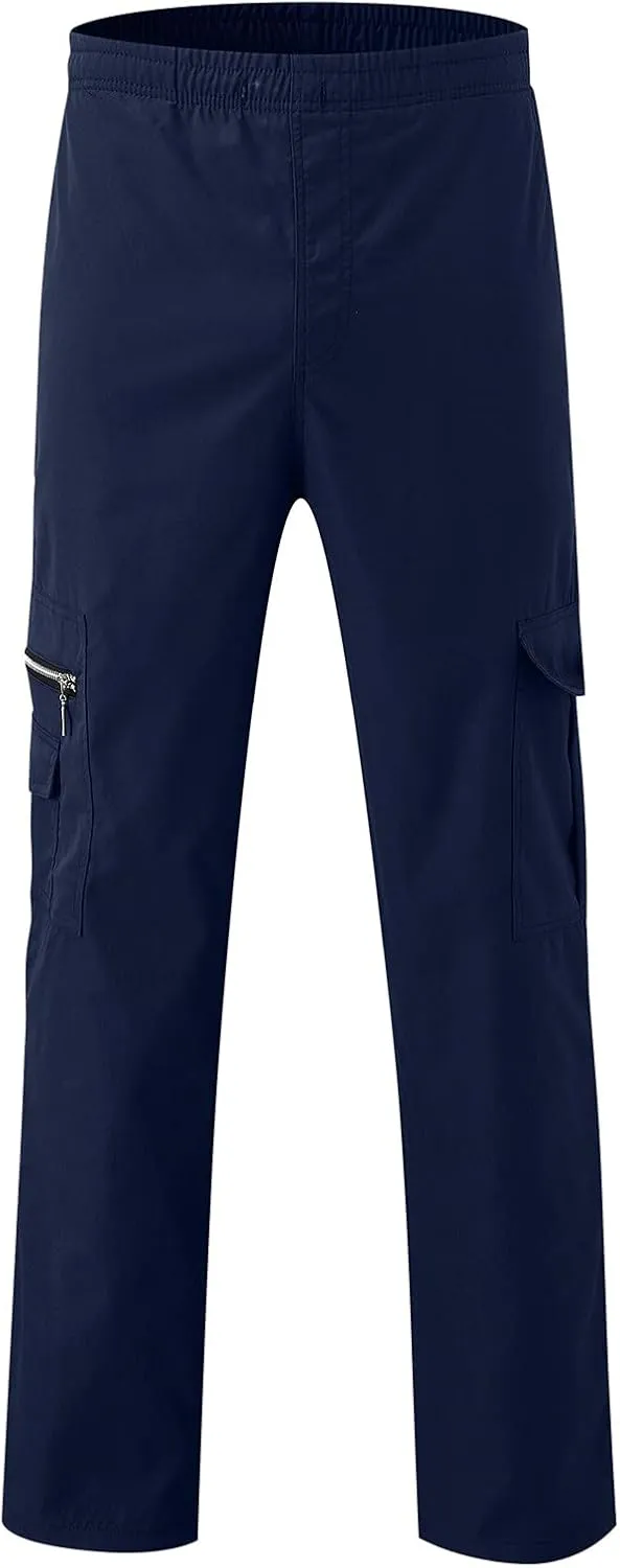 Big and Tall Cargo Pants for Men Sweatpants for Men Pant with Pockets Men's Heavyweight Fleece Cargo Sweatpants Men's