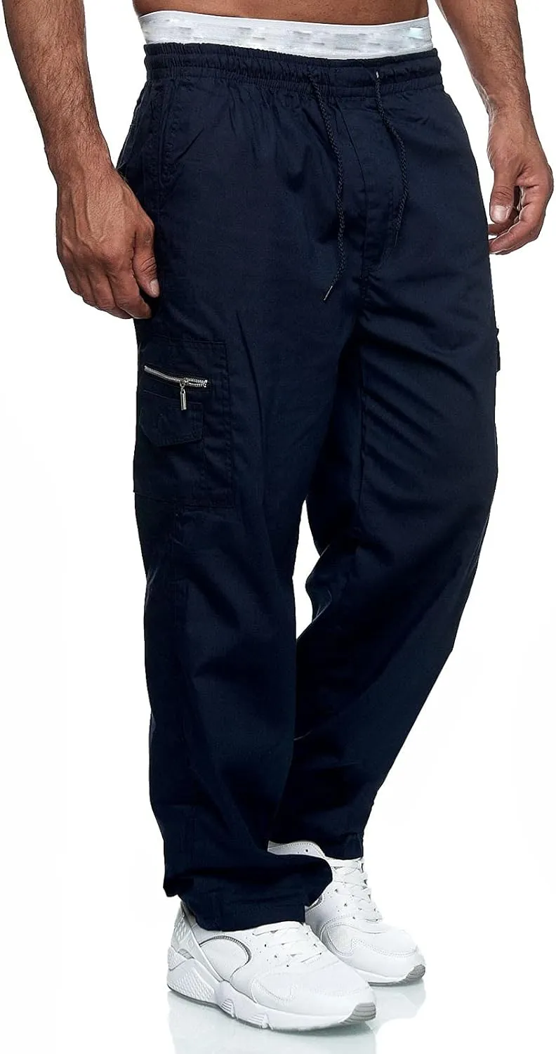 Big and Tall Cargo Pants for Men Sweatpants for Men Pant with Pockets Men's Heavyweight Fleece Cargo Sweatpants Men's
