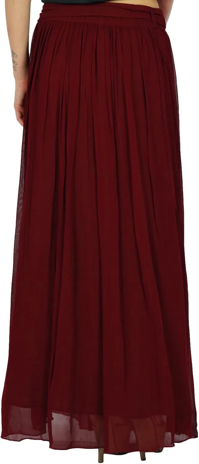 Bimba Women Long Maxi Skirt Tulip Style Georgette Boho Bottoms