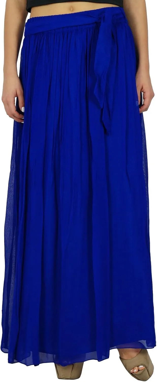 Bimba Women Long Maxi Skirt Tulip Style Georgette Boho Bottoms
