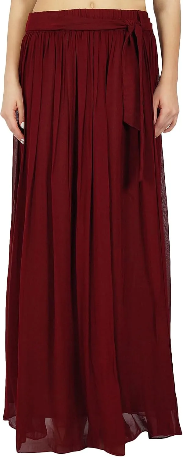 Bimba Women Long Maxi Skirt Tulip Style Georgette Boho Bottoms