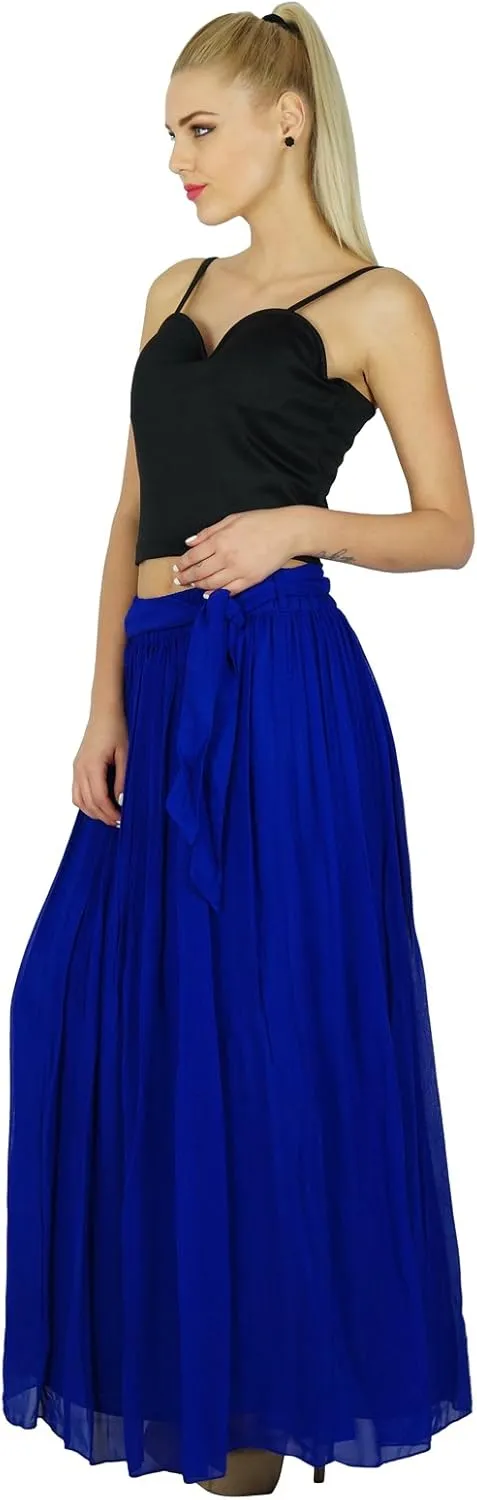 Bimba Women Long Maxi Skirt Tulip Style Georgette Boho Bottoms