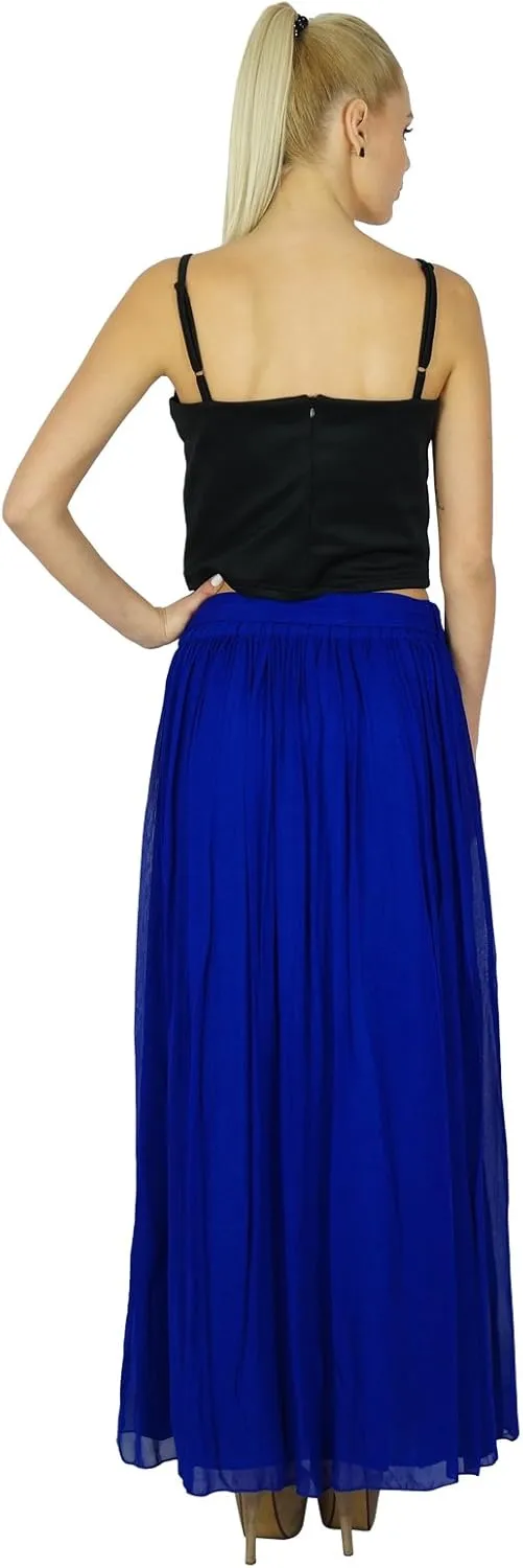 Bimba Women Long Maxi Skirt Tulip Style Georgette Boho Bottoms