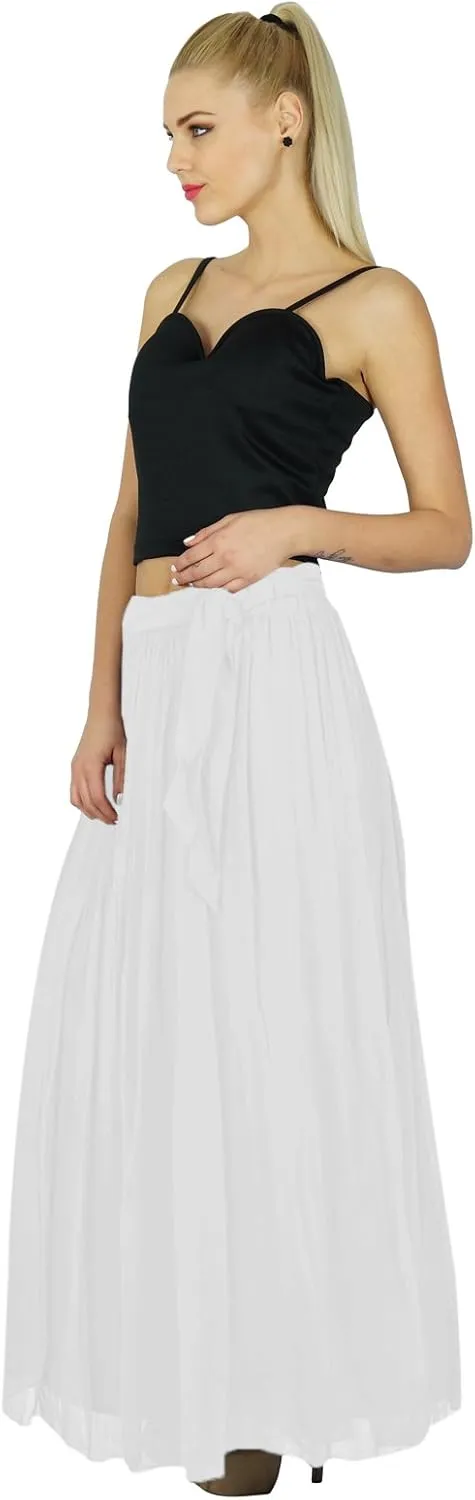 Bimba Women Long Maxi Skirt Tulip Style Georgette Boho Bottoms