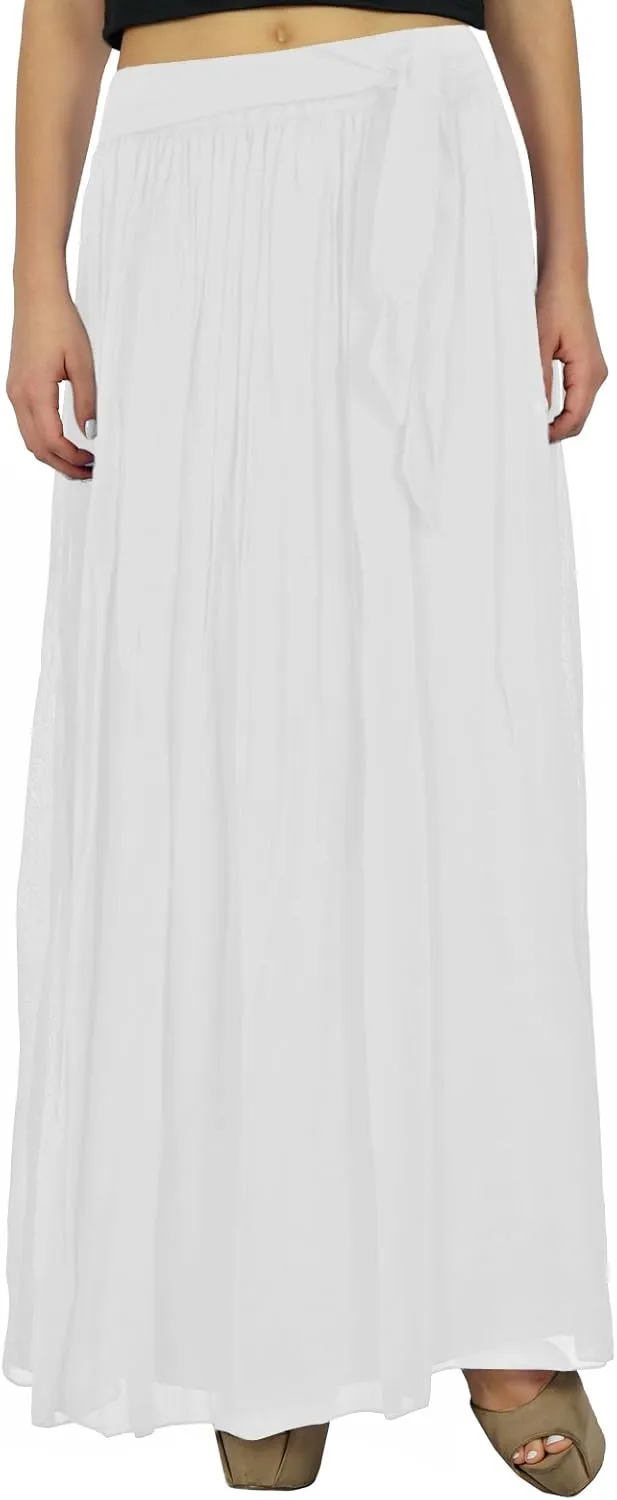 Bimba Women Long Maxi Skirt Tulip Style Georgette Boho Bottoms