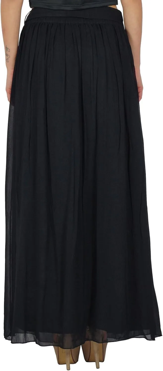 Bimba Women Long Maxi Skirt Tulip Style Georgette Boho Bottoms