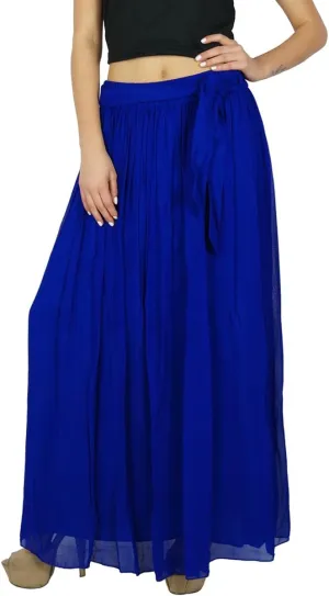 Bimba Women Long Maxi Skirt Tulip Style Georgette Boho Bottoms