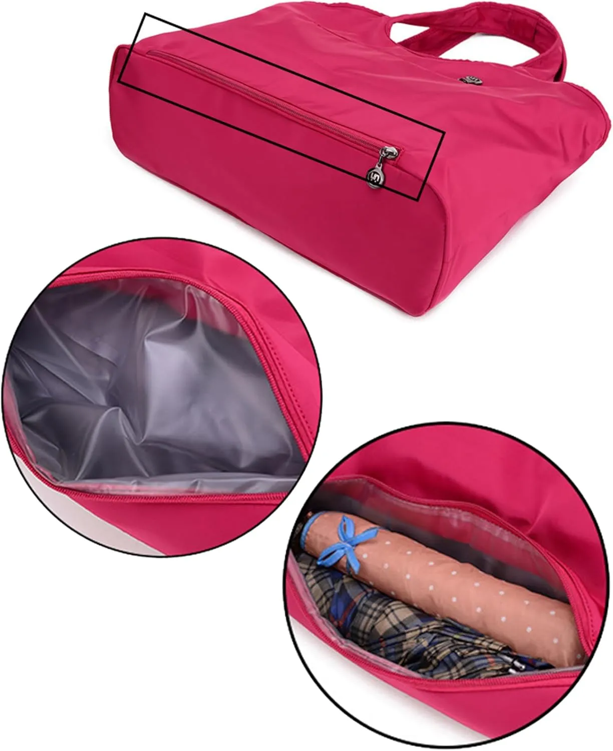 Blifulady Shoulder Bag for Women, Waterproof Shopping Work Handbag Purses Large Tote Bag Multi-function Nylon Travel Shoulder